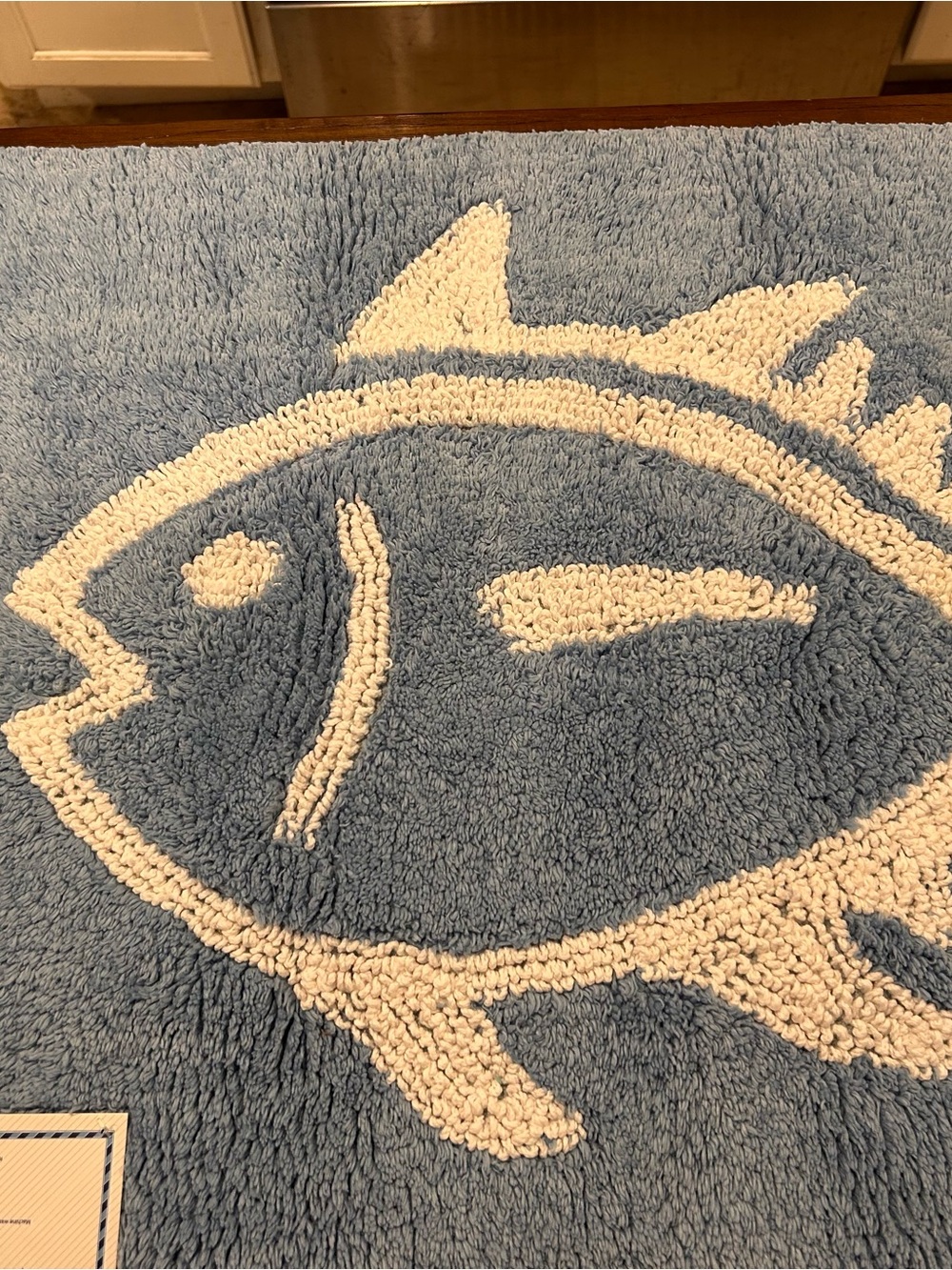 Southern Tide Blue and White Fish Bath Mat